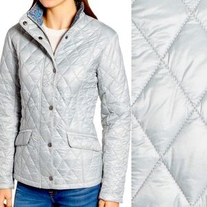 🌿 Barbour X Liberty Fabric Diamond Quilted Jacket in Winter Ice